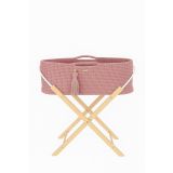 Moses Basket Boho Handmade With Stand - Pastel Pink