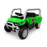 Lean Cars GTS2299-H verde 24V con puertas abatibles y faros, detalle cabina ecopiel