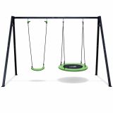 Columpio Infantil de Jardín 2 en 1 con Estructura – Nido de Cigüeña y Asiento