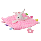 Manta y Peluche Conejo Suave con Mordedor y Sonajero