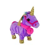 Unicornio Interactivo Mascota Púrpura con Alas Doradas