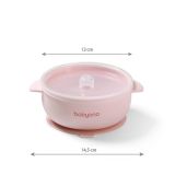 Bol de Silicona con Ventosa y Tapa Rosa Babyono - Alimentación Bebé - imagen 3