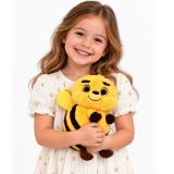 Juguete de peluche abeja de 33 cm, suave al tacto y colorido.
