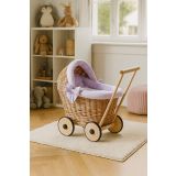 Carrito de Muñecas de Mimbre My Sweet Baby con Ropa Lila - imagen 3