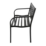 Banca de Jardín Metal Negra para 2 Personas de 120 cm