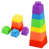 Set de Bloques de Goma Coloridos en Torre Cohete, 11 pcs