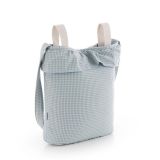 Cambrass Boho bolso maternal, detalle estampado vichy y asas para carrito
