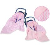 Manta de Cochecito Doble Cara My Sweet Baby - Chevron Rosa