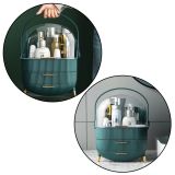 Organizador de Cosméticos con Tapa Abierta Transparente Verde