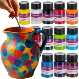 Set de Pinturas para Vidrio y Cerámica Maaleo 12 Colores