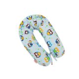 Pregnancy Pillow- Longer, Removable Pillowcase - Owls On Blue