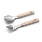 Cubiertos Infantiles Babyono de Acero Inoxidable Beige - imagen 2