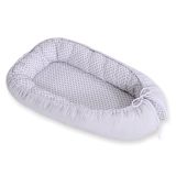 Baby Nest Double-sided Premium Cocoon For Infants Bobono- Grey Rosette /grey