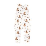 Saco de dormir con piernas Waldin para bebés en color blanco con diseño de ositos.