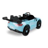 Toyz Volti azul, detalle interior ecopiel con cinturón y volante multimedia