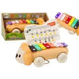 Instrumento Musical con Címbalos en Ruedas con Forma de León