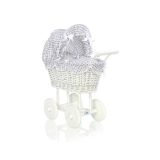 Carrito de Muñecas My Sweet Baby de Mimbre con Ropa de Cama
