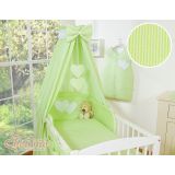 Dosel de Cuna My Sweet Baby con Corazones y Rayas Verdes
