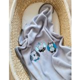 Manta de Felpa para Bebés My Sweet Baby - Búhos Gris-Turquesa - imagen 3