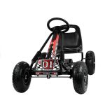Go Kart A-15 Lean Cars negro, detalle asiento perfilado y volante deportivo