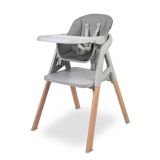 Silla alta multifuncional Caretero Smartee gris con bandeja ajustable
