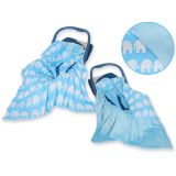Manta Doble Cara para Silla de Coche My Sweet Baby - Elefantes Azules