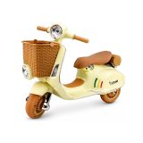 Moto Eléctrica Infantil Vespa XW-03 Beige 12V – Scooter con Luces y Música
