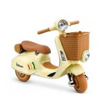 Moto Eléctrica Infantil Vespa XW-03 Beige 12V – Scooter con Luces y Música