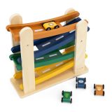 Pista de carreras de madera con 4 coches Trixie para bebés - imagen 2