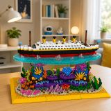 Modela el Titanic en su arrecife de coral, perfecto para exhibir.