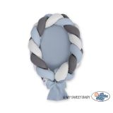 Braided Baby Nest 2 In 1 - Pastel Blue - Gray - Anthracite