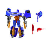 Robot Auto 2 en 1 de Lean Toys transformado en coche deportivo azul.
