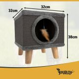 Rascador para Gatos con Cama Purlov - Casa de Sisal - imagen 2