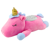 Unicornio de Peluche Rosa con Proyector y Música