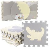 Alfombra Puzzle Educativa de Espuma EVA Beige y Gris