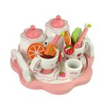 Juego de Té de Madera con Flores Rosas - imagen 3