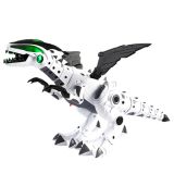 Robot dinosaurio en color blanco con detalles en verde
