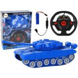 Tanque a Control Remoto Azul con Luces y Sonido 1:18 27MHz