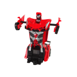 Robot Auto 2 en 1 R/C en color rojo y su control remoto