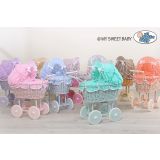 Carrito de Muñeca My Sweet Baby de Mimbre con Ropa de Cama Rosa - imagen 3