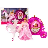Carruaje Princesa con Pegaso y Muñeca para Niñas
