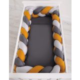 Protectores de Cuna Knot Bumper XXL My Sweet Baby - Gris y Amarillo - imagen 2