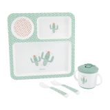 Juego de vajilla 4 uds Kikkaboo Cactus Menta para bebés