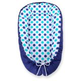 Baby Nest Double-sided Premium Cocoon For Infants Bobono- Mint-turquoise Dots
