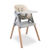 Silla alta Caretero Smartee beige con detalles de eco-cuero