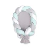 Braided Baby Nest 2 In 1 - White-gray-mint