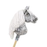 Horse On A Stick Super Hobby Horse Premium - Dapple Grey Horse With A White Mane A4