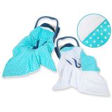 Manta Doble Cara para Silla de Coche My Sweet Baby - Lunares Turquesa