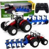 Tractor agrícola control remoto con plow en detalle