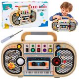 Tablero sensorial de madera con luces LED y sonidos que estimula el aprendizaje.